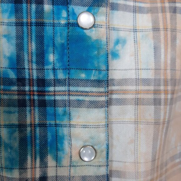 A Rare Bird Embellished Plaid Pearl Snap Button Down Western Cowgirl Rodeo Boho - Picture 6 of 12